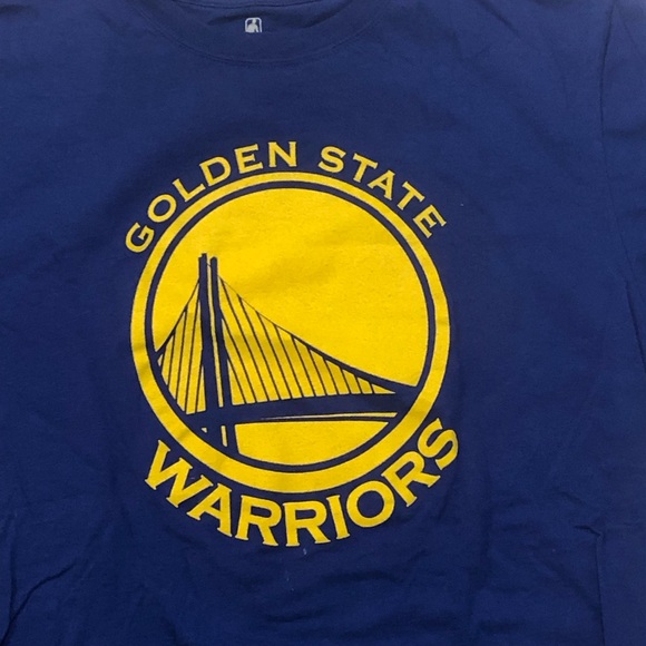 Golden State Warriors Steph Curry T-Shirt Large Name Number Tee Cotton Royal - Picture 2 of 5